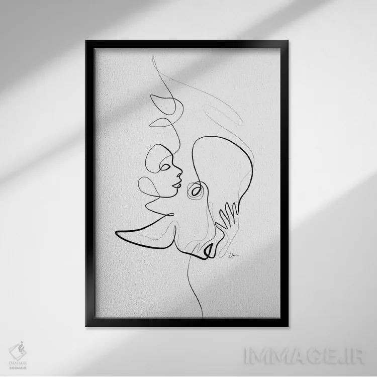 تابلو مینیمال ندای روح اثر باور کی - نمای قابدار مشکی