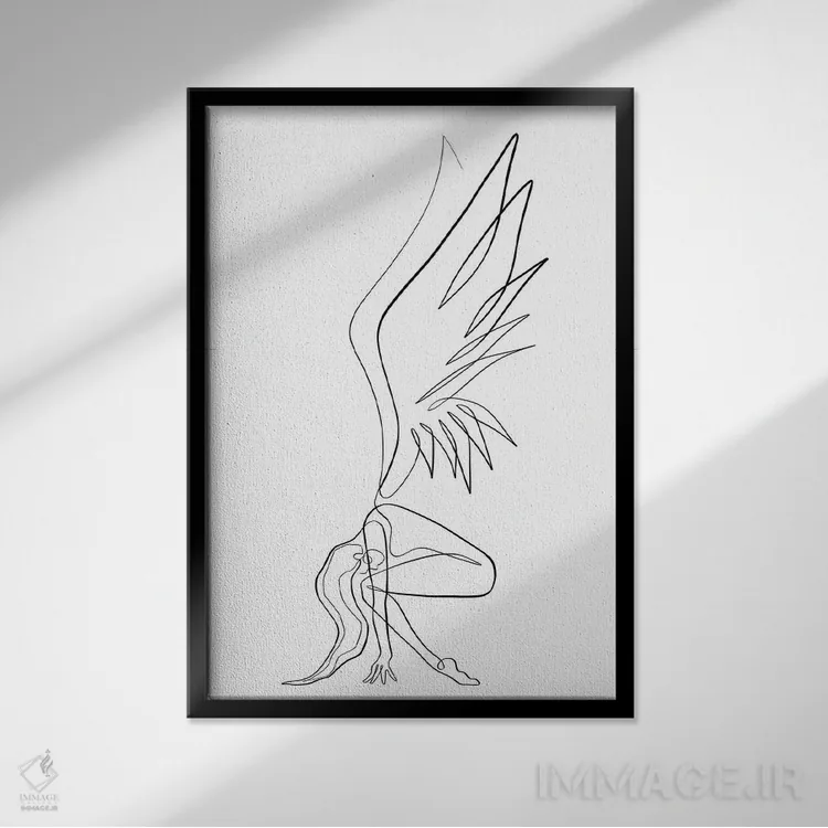 تابلو مینیمال اتریال اثر باور کی - نمای قابدار مشکی