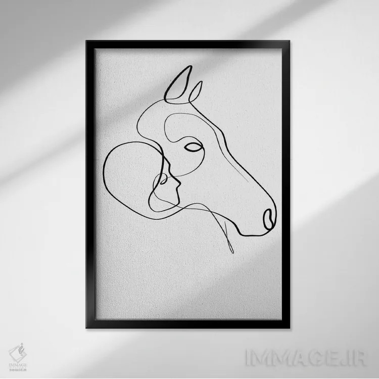 تابلو مینیمال قلب های استوار اثر باور کی - نمای قابدار مشکی