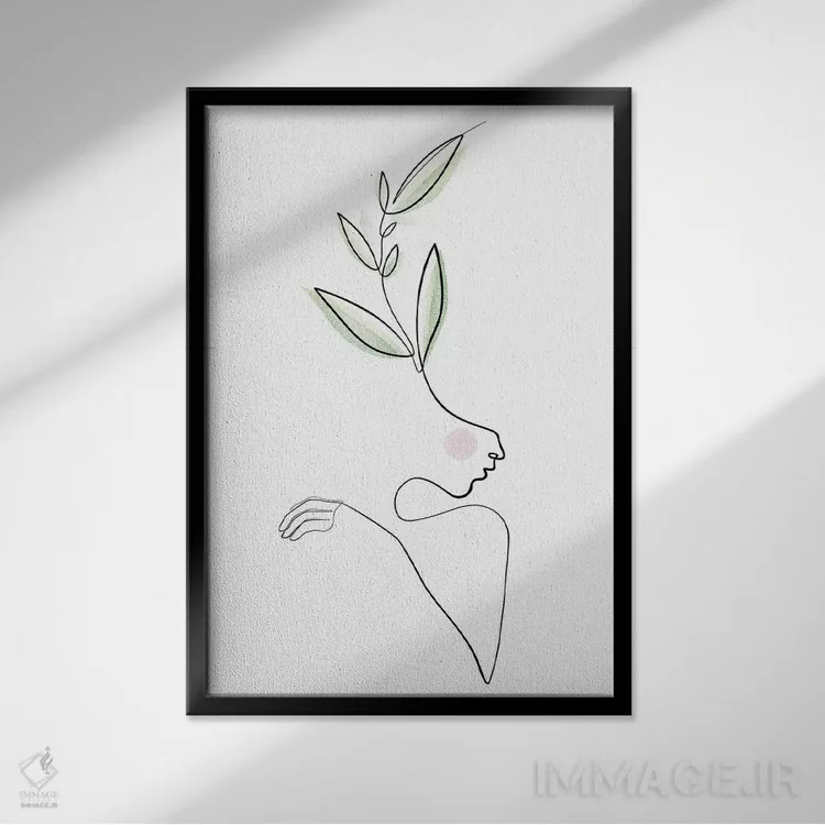 تابلو مینیمال زیبایی های شفا بخش اثر باور کی - نمای قابدار مشکی