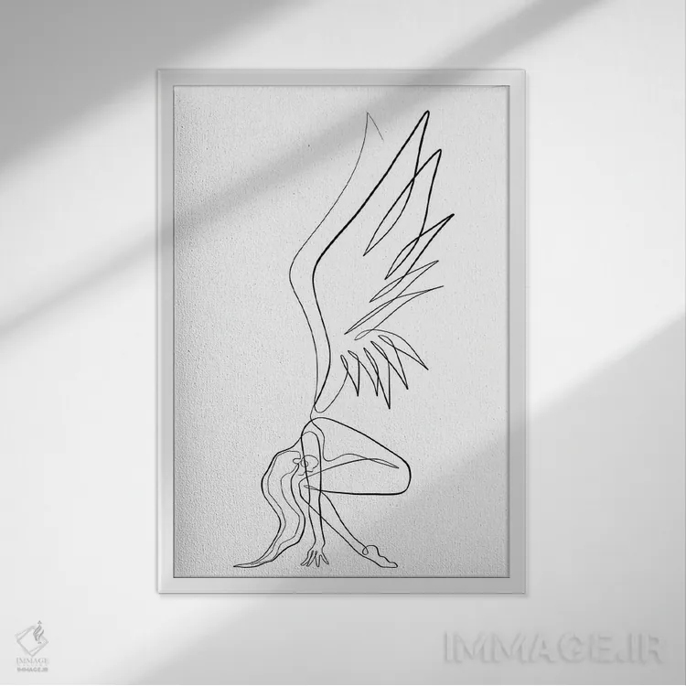 تابلو مینیمال اتریال اثر باور کی - نمای قابدار سفید