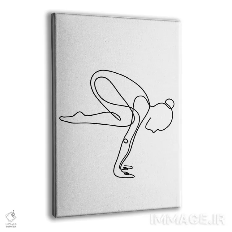 تابلو مینیمال ژست درنا یوگا اثر باور کی - نمای پرسپکتیو محصول