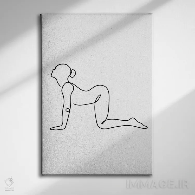 تابلو مینیمال ژست گاو یوگا اثر باور کی - نمای روبهرو روی دیوار