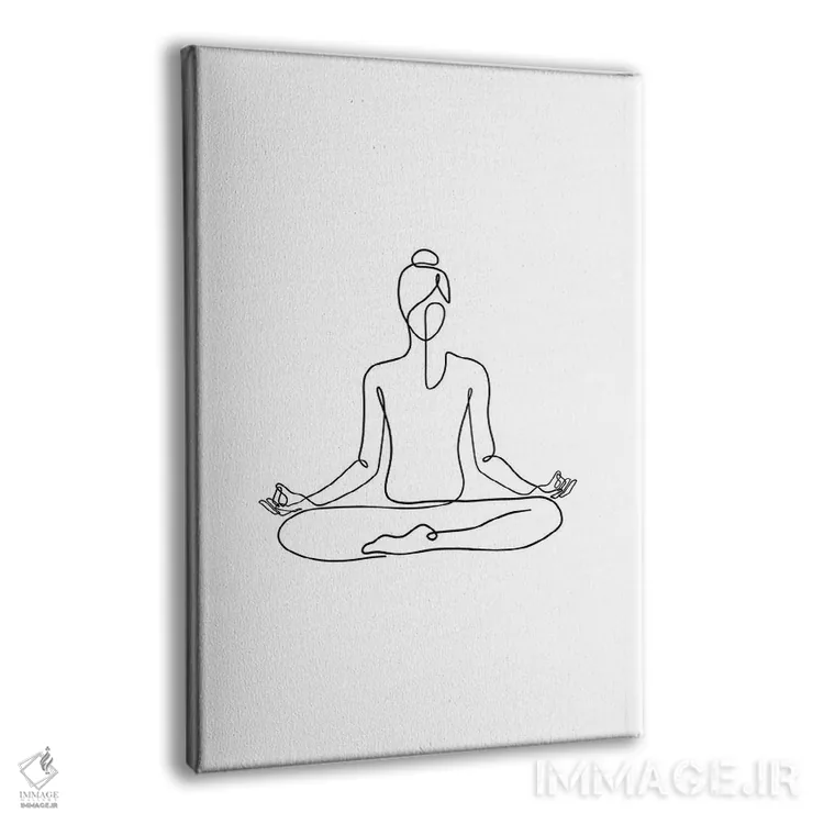 تابلو مینیمال ژست ناماسته یوگا اثر باور کی - نمای پرسپکتیو محصول