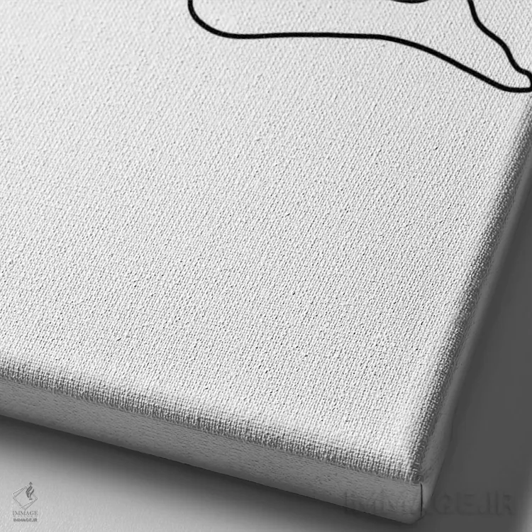 تابلو مینیمال ژست گاو یوگا اثر باور کی - نمای نزدیک بافت بوم