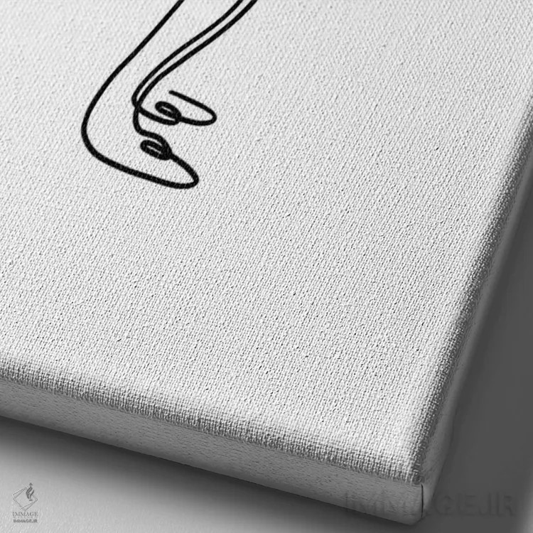 تابلو مینیمال ژست درنا یوگا اثر باور کی - نمای نزدیک بافت بوم