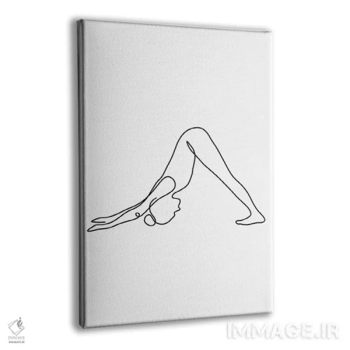 تابلو مینیمال ژست سگ سرپایین یوگا اثر باور کی - نمای پرسپکتیو محصول