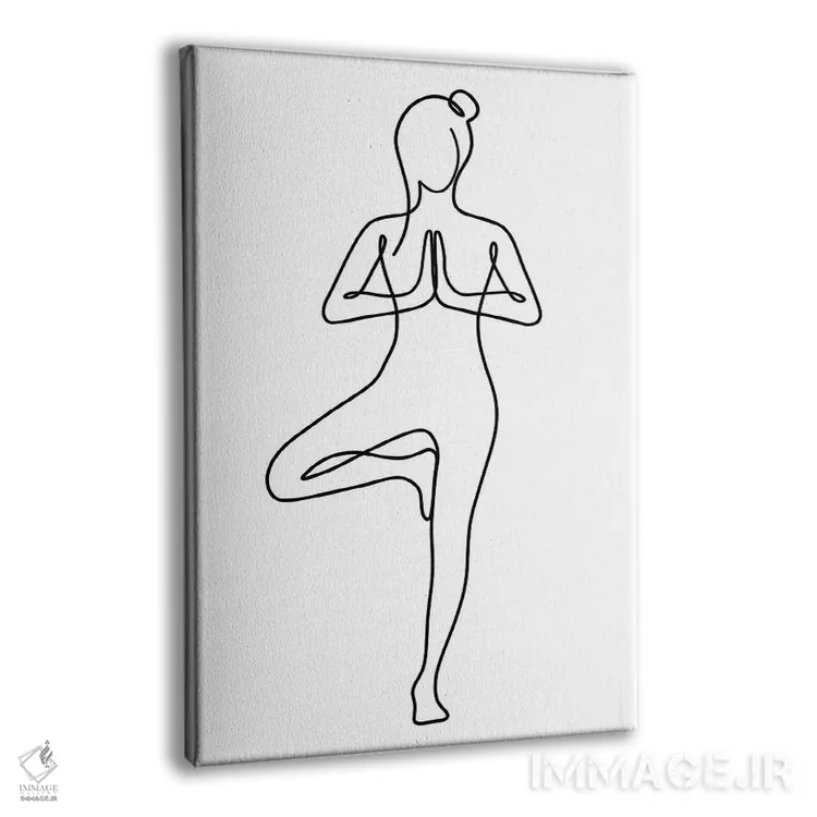 تابلو مینیمال ژست درخت یوگا اثر باور کی - نمای پرسپکتیو محصول