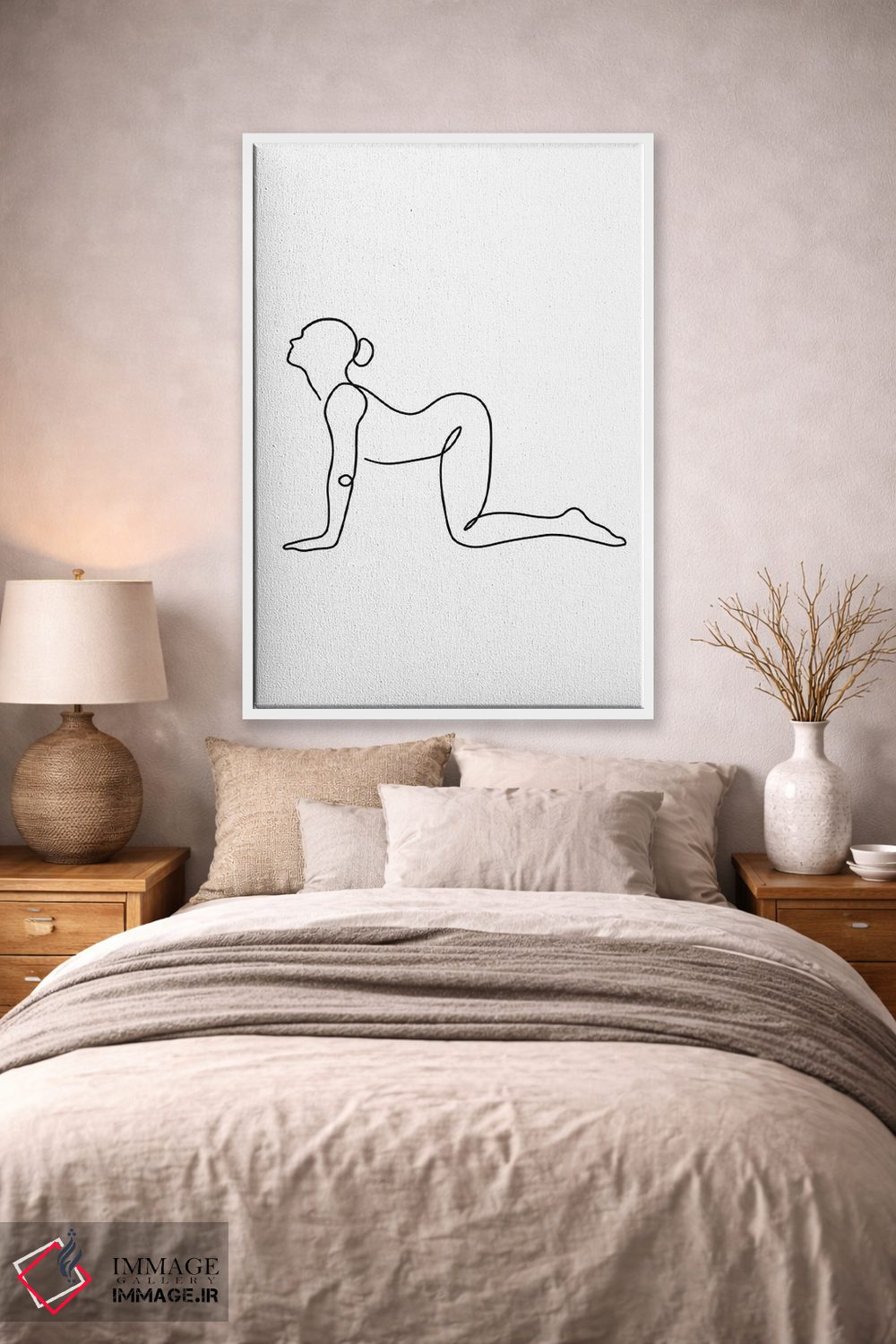 تابلو مینیمال ژست گاو یوگا اثر باور کی - D1W