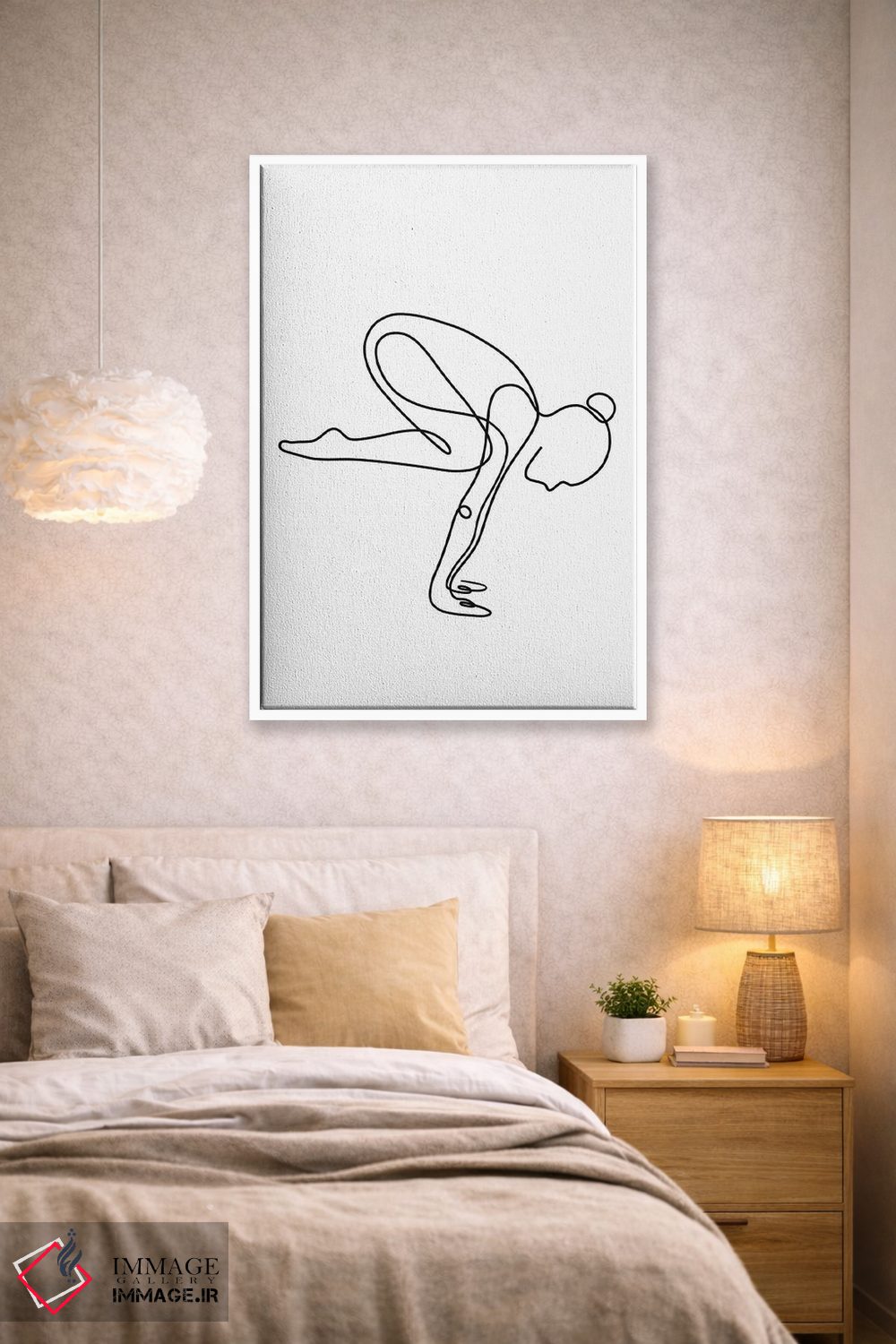 تابلو مینیمال ژست درنا یوگا اثر باور کی - D1W