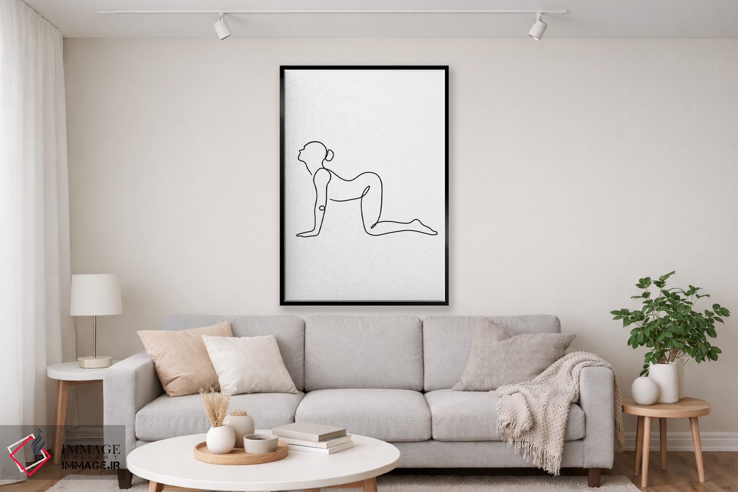 تابلو مینیمال ژست گاو یوگا اثر باور کی - D2B