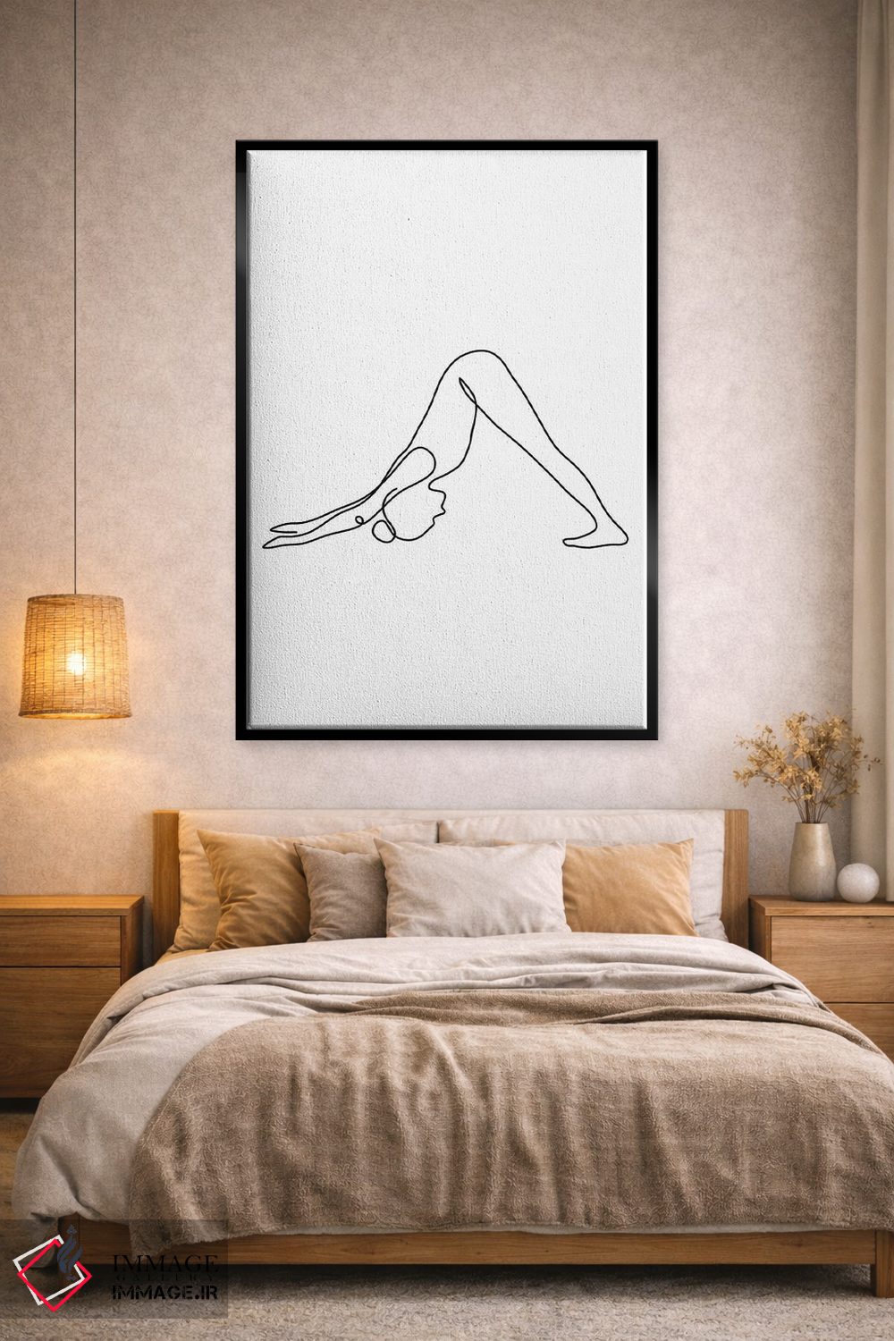 تابلو مینیمال ژست سگ سرپایین یوگا اثر باور کی - D1B