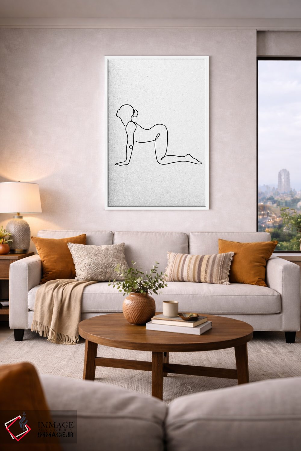 تابلو مینیمال ژست گاو یوگا اثر باور کی - D3W