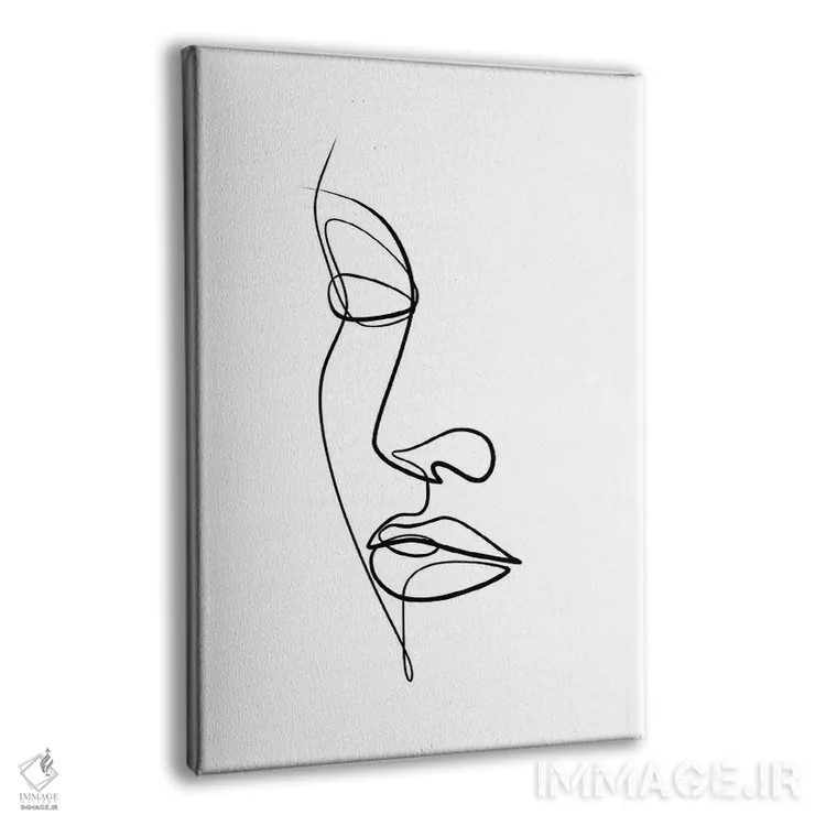 تابلو مینیمال چهره زنانه II اثر باور کی - نمای پرسپکتیو محصول