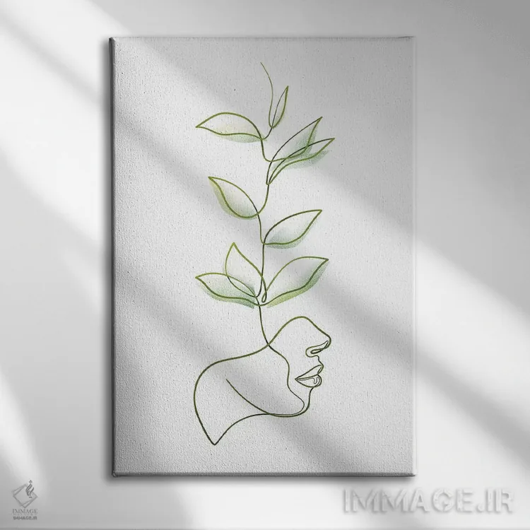 تابلو مینیمال یکی با طبیعت وحشی اثر باور کی - نمای روبهرو روی دیوار