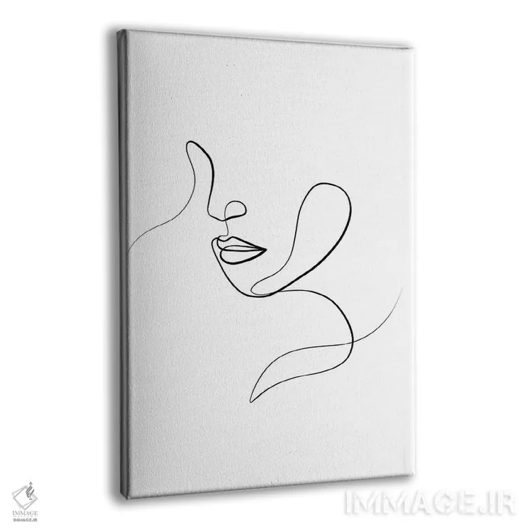تابلو مینیمال چهره زنانه III اثر باور کی - نمای پرسپکتیو محصول