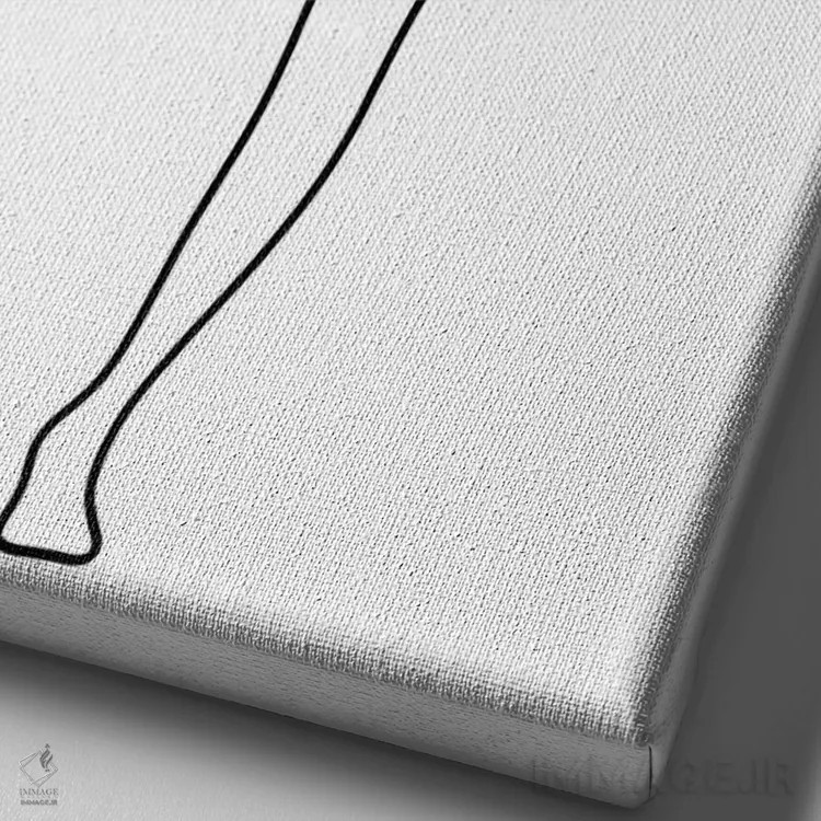 تابلو مینیمال ژست درخت یوگا اثر باور کی - نمای نزدیک بافت بوم