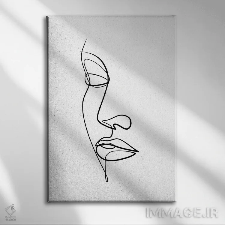 تابلو مینیمال چهره زنانه II اثر باور کی - نمای روبهرو روی دیوار