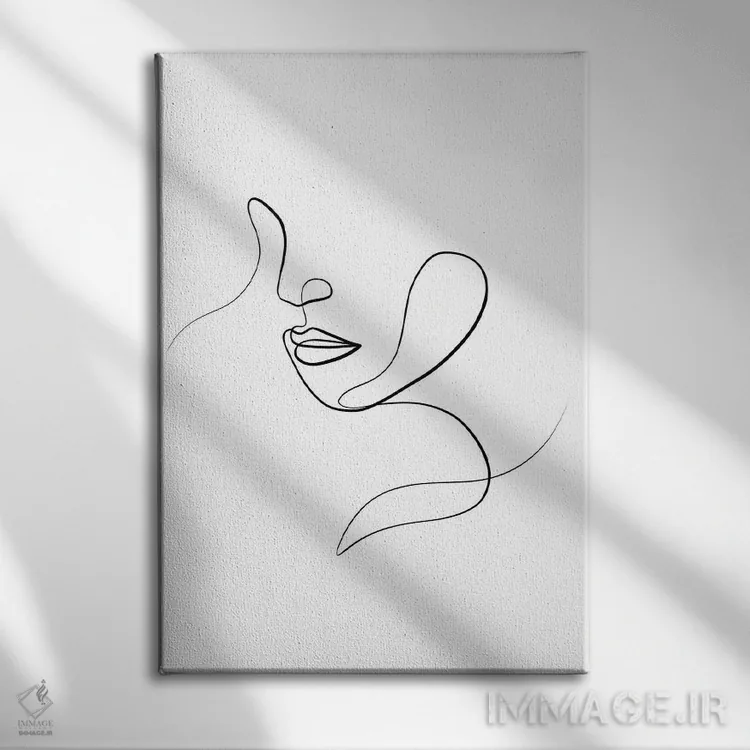 تابلو مینیمال چهره زنانه III اثر باور کی - نمای روبهرو روی دیوار