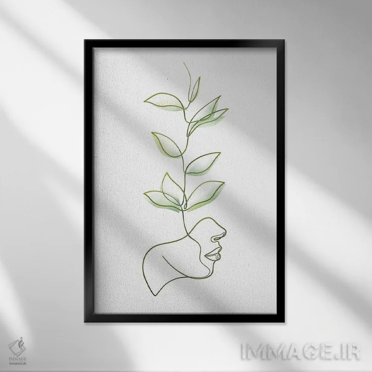 تابلو مینیمال یکی با طبیعت وحشی اثر باور کی - نمای قابدار مشکی