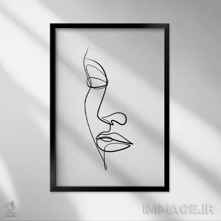 تابلو مینیمال چهره زنانه II اثر باور کی - نمای قابدار مشکی