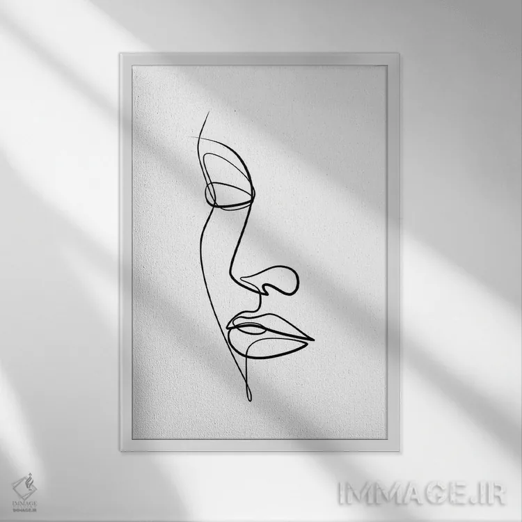 تابلو مینیمال چهره زنانه II اثر باور کی - نمای قابدار سفید
