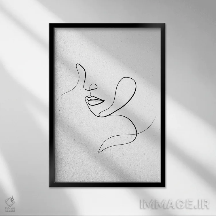 تابلو مینیمال چهره زنانه III اثر باور کی - نمای قابدار مشکی