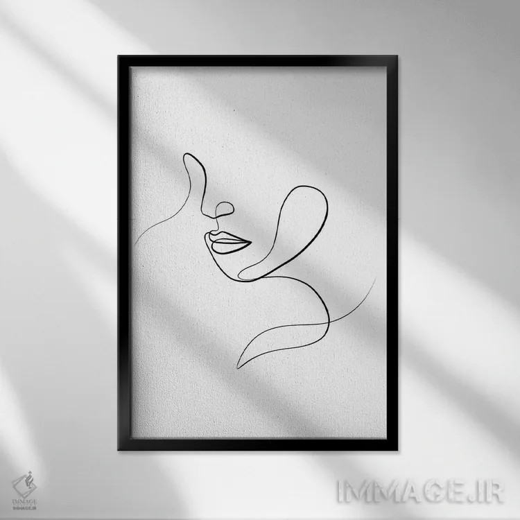 تابلو مینیمال چهره زنانه III اثر باور کی - نمای قابدار مشکی