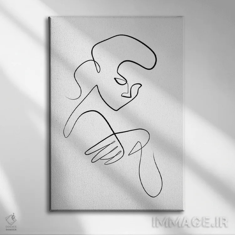 تابلو مینیمال پرتره زنانه IV اثر باور کی - نمای روبهرو روی دیوار