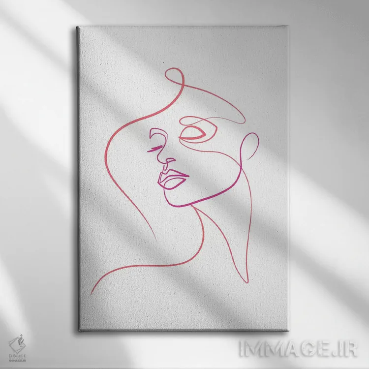 تابلو مینیمال چهره زنانه I اثر باور کی - نمای روبهرو روی دیوار