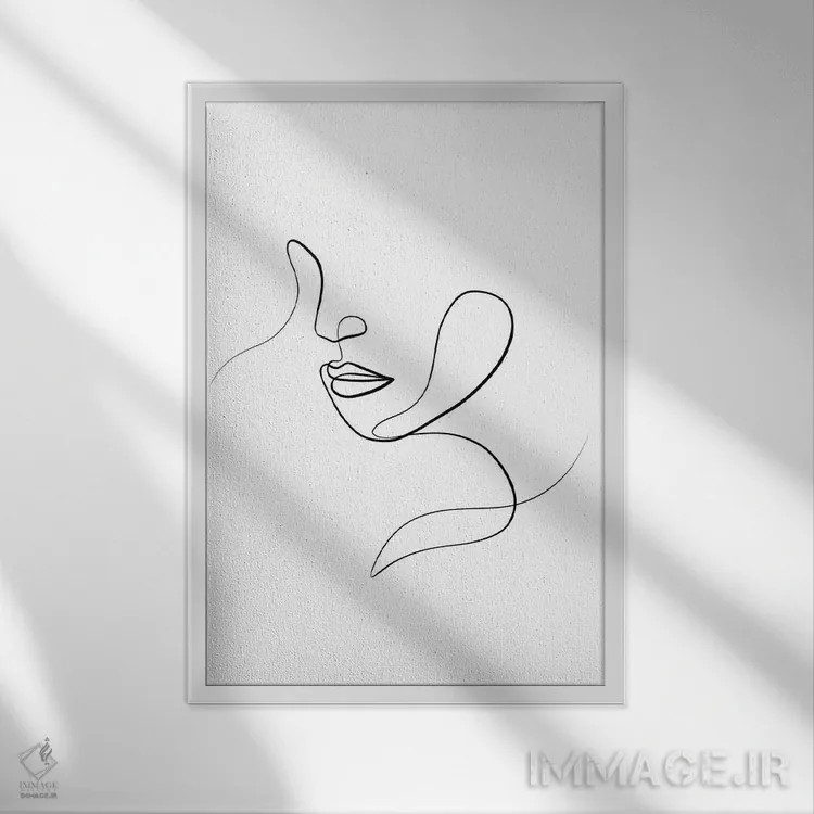 تابلو مینیمال چهره زنانه III اثر باور کی - نمای قابدار سفید