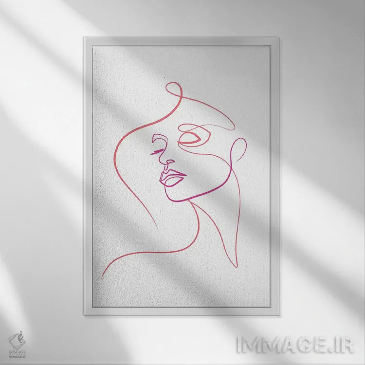 تابلو مینیمال چهره زنانه I اثر باور کی - نمای قابدار سفید