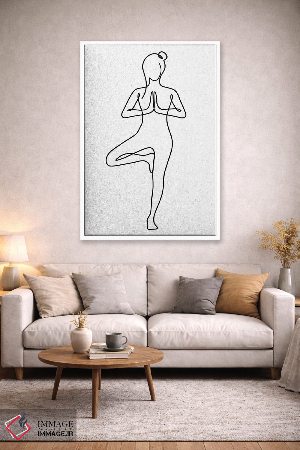 تابلو مینیمال ژست درخت یوگا اثر باور کی - D2W