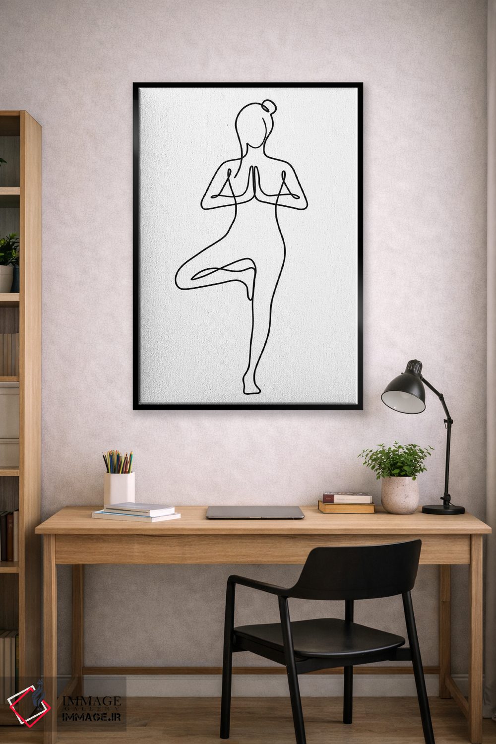تابلو مینیمال ژست درخت یوگا اثر باور کی - D3B