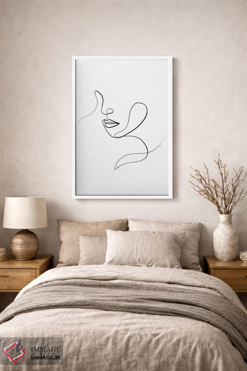 تابلو مینیمال چهره زنانه III اثر باور کی - D1W