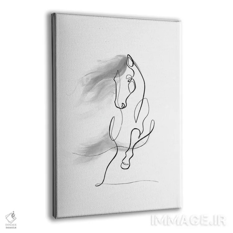 تابلو مینیمال پرتره اسب شماره ۹ اثر باور کی - نمای پرسپکتیو محصول