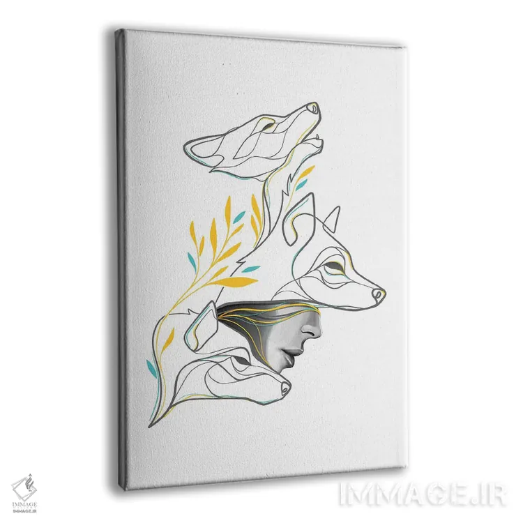 تابلو مینیمال گله گرگ ها اثر باور کی - نمای پرسپکتیو محصول