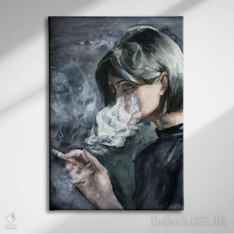 تابلو دکوراتیو دود اثر کایرا بالان - نمای روبهرو روی دیوار