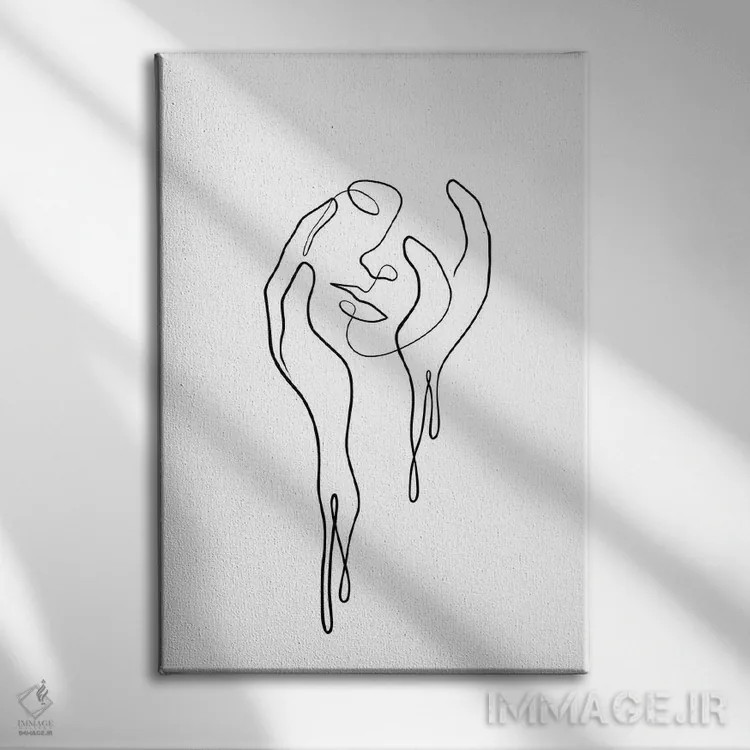 تابلو مینیمال زیرا او شکننده است اثر باور کی - نمای روبهرو روی دیوار