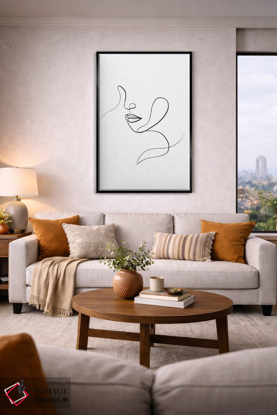 تابلو مینیمال چهره زنانه III اثر باور کی - D3B