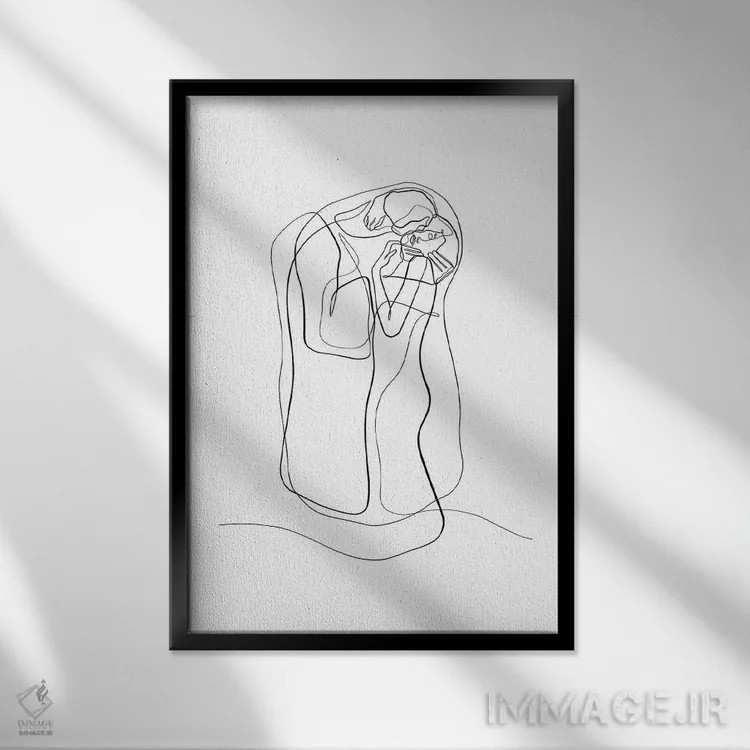 تابلو مینیمال گوستاو کلیمت اثر باور کی - نمای قابدار مشکی