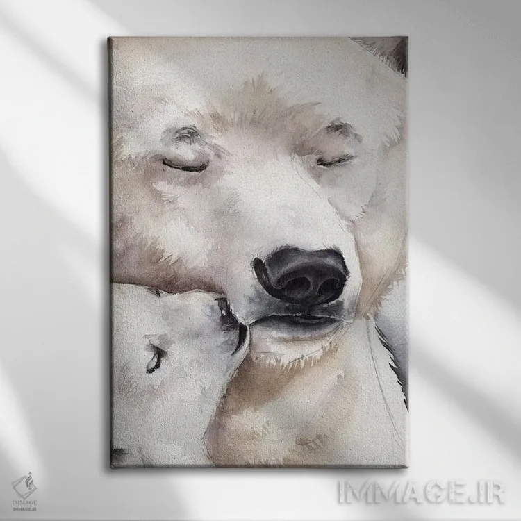 تابلو دکوراتیو خرس قطبی اثر کایرا بالان - نمای روبهرو روی دیوار