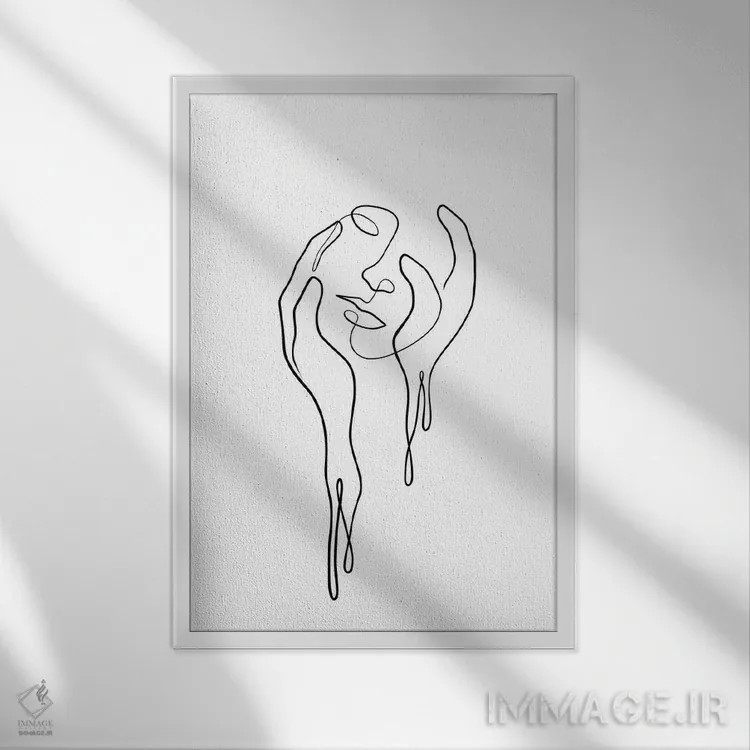 تابلو مینیمال زیرا او شکننده است اثر باور کی - نمای قابدار سفید