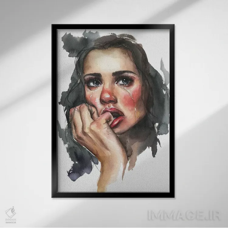 تابلو دکوراتیو گریه اثر کایرا بالان - نمای قابدار مشکی