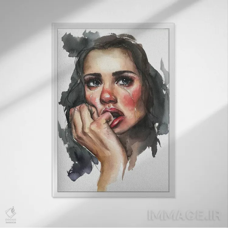 تابلو دکوراتیو گریه اثر کایرا بالان - نمای قابدار سفید
