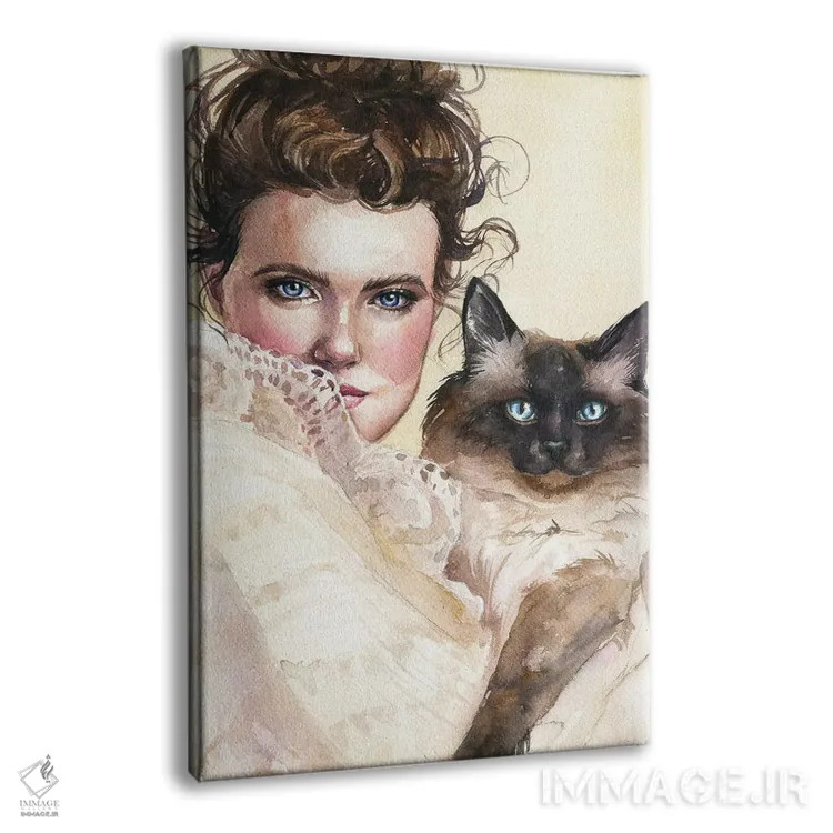 تابلو دکوراتیو خانم گربه ای اثر کایرا بالان - نمای پرسپکتیو محصول
