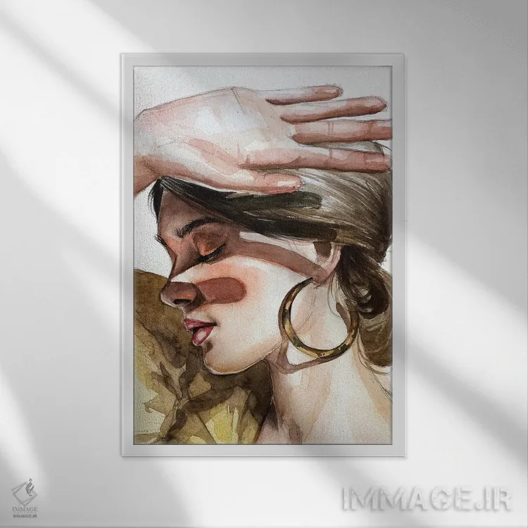 تابلو دکوراتیو زنانه اثر کایرا بالان - نمای قابدار سفید