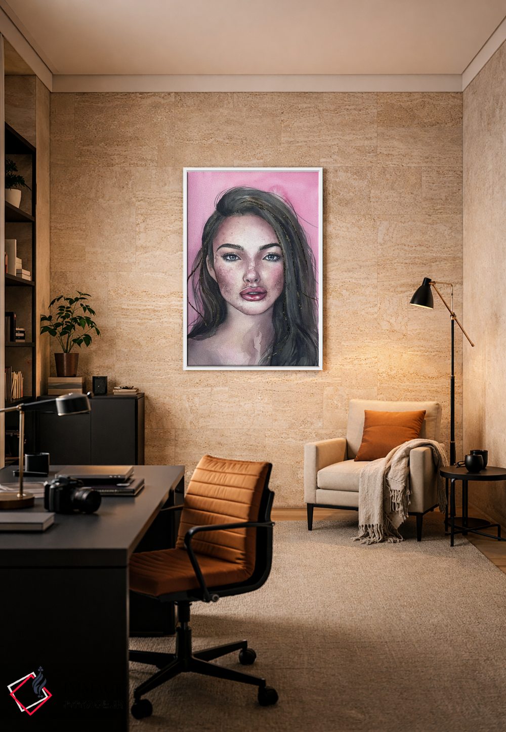 تابلو دکوراتیو پرتره صورتی اثر کایرا بالان - D5W
