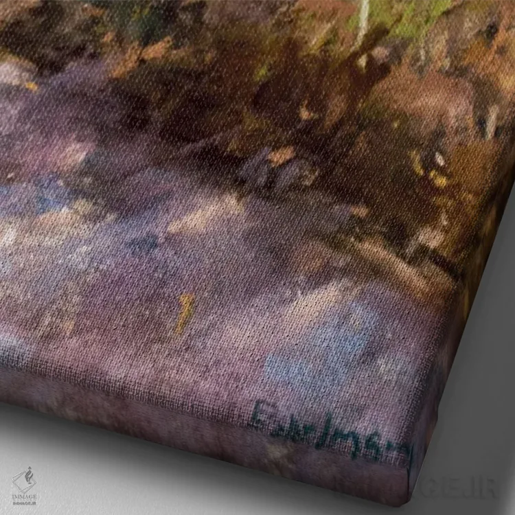 تابلو دکوراتیو پاییز در ذهن من اثر کیم اشلمن - نمای نزدیک بافت بوم