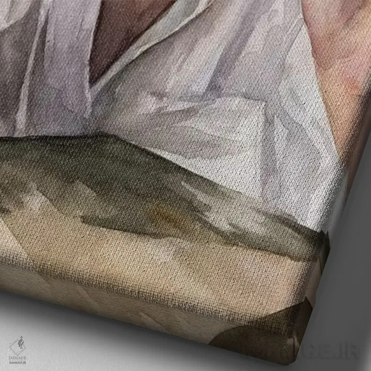 تابلو دکوراتیو دختر با سیگار اثر کایرا بالان - نمای نزدیک بافت بوم